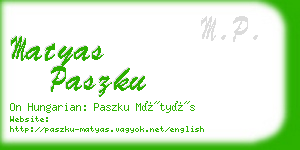 matyas paszku business card